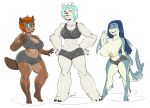  anthro bear beaver big_breasts breasts clothing dsan female fish group looking_at_viewer mammal marine nipples open_mouth polar_bear rodent shark smile standing swimsuit thick_thighs tight_clothing voluptuous wide_hips 