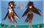  avian bird cute female june model_sheet solo sparrow spirale 