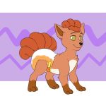  ambiguous_gender carnival-tricks diaper feral looking_at_viewer multi_tail nintendo pok&eacute;mon pok&eacute;mon_(species) smile standing video_games vulpix 