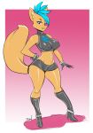  anthro breasts canine clothed clothing dsan female looking_at_viewer mammal nipple_bulge smile solo standing thick_thighs tight_clothing wide_hips 