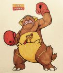 2017 3_toes alternate_color ambiguous_gender anthro baby biceps biped black_eyes boxing_gloves brown_fur brown_tail child claws countershade_tail countershade_torso countershading cub duo english_text fak&eacute;mon fangs featureless_crotch firefightdex fist front_view frown full-length_portrait fur hatching_(technique) hi_res in_pouch kangaskhan leg_tuft looking_up mammal marker_(artwork) marsupial mfanjul mixed_media mostly_nude multicolored_fur nintendo open_mouth orange_body parent pen_(artwork) pink_tongue pok&eacute;mon pok&eacute;mon_(species) portrait pouch_(anatomy) raised_arm red_eyes roaring shadow simple_background size_difference standing text toeclas toes tongue toony traditional_media_(artwork) two_tone_body two_tone_fur two_tone_tail uvula video_games white_background white_claws yellow_body yellow_countershading yellow_fur yellow_tail young 