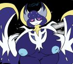  2018 areola belly big_belly big_breasts breasts cosmicscourge fan_character female huge_breasts hyper hyper_breasts inverted_nipples legendary_pok&eacute;mon lunae_(cosmicscourge) lunala mature_female mother navel nintendo nipples overweight parent pok&eacute;mon pok&eacute;mon_(species) pussy slightly_chubby thick_thighs video_games wide_hips 