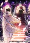  1girl aimul_(force_of_will) back black_eyes black_hair boots breasts cape cleavage company_name curtains feathered_wings flower force_of_will gem grimm_(force_of_will) large_breasts leaf long_hair multicolored_hair official_art pointy_ears red_eyes rose siblings sitting sparkle star sword thighhighs thorns throne two-tone_hair weapon white_hair wings 
