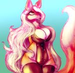  big_breasts breasts camel_toe canine cleavage clothed clothing digital_media_(artwork) female fox legwear mammal puddomega simple_background skimpy thigh_highs 