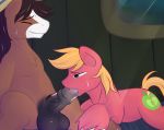  animal_genitalia animal_penis balls big_macintosh_(mlp) duo equine equine_penis erection fellatio feral friendship_is_magic horse male male/male mammal my_little_pony oral peachy-pudding penis sex troubleshoes_(mlp) 