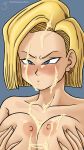  1girl android_18 breasts cum dragon_ball dragonball_z nipples thethickness 