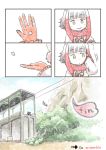  bangs blunt_bangs cherry_blossoms comic gloves highres japanese_crested_ibis_(kemono_friends) kemono_friends murakami_kou_(raye) page_number petals red_gloves silent_comic yellow_eyes 
