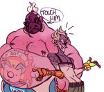  junkrat_(overwatch) male_focus roadhog_(overwatch) tagme 