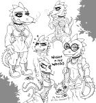  2017 absurd_res alligator angry anthro bea_(nitw) bluewolfavenger breasts cat clenched_teeth crocodilian dialogue duo eyewear fangs feline female female/female glasses hi_res mae_(nitw) mammal nerd night_in_the_woods nude reptile scalie simple_background sketch spread_legs spreading teeth text video_games 
