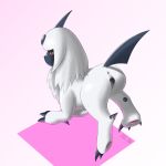  2018 absol animal_genitalia animal_pussy anus butt canine canine_pussy claws female feral fur hair horn invalid_tag mammal nintendo paws pok&eacute;mon pok&eacute;mon_(species) pussy red_eyes rhuanfps solo tag tagme video_games white_body 