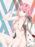 cream darling_in_the_franxx horns naked_cape rei_kun zero_two_(darling_in_the_franxx) 