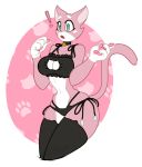  2018 anthro big_breasts big_butt breasts butt clothed clothing digital_media_(artwork) feline female fur jodelr legwear lingerie mammal open_mouth panties pussy shima_luan simple_background solo stockings super_planet_dolan thigh_highs underwear 