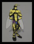  4_arms arthropod bulge clothing condom digitigrade g-string insect insect_wings male multi_arm multi_limb pinup pose rubber underwear vaisz wasp wings xolani 