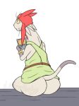  anthro betelgeusian bottomless butt clothed clothing male meow_(space_dandy) nintendo nintendo_ds slightly_chubby solo space_dandy video_games wittless-pilgrim 