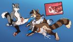  2018 4_toes anthro anthro_on_anthro balls biting_lip blue_background blue_hair blue_pawpads breasts brown_fur brown_hair canine cum cum_in_pussy cum_inside cutaway ear_piercing eyes_closed female fox fur grey_fur grey_hair group hair hindpaw humanoid_penis inset internal legs_up lying male male/female male_penetrating mammal masturbation messy missionary_position nipple_piercing nipples nude on_back pawpads paws penetration penile_masturbation penis piercing pink_pawpads pussy sex simple_background siroc soles spread_legs spreading toes vaginal vaginal_penetration 