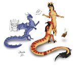  2018 book digital_media_(artwork) dragon drerika eyewear female feral glasses horn male reptile scalie snake taur transformation 