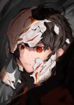  1girl black_hair broken_mask looking_at_viewer mask raven_branwen red_eyes rooster_teeth roosterteeth rwby symbol-shaped_pupils 