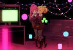  aikatsu! aikatsu!_(series) animated animated_png bad_id bad_pixiv_id blonde_hair boots bow couch cup dancing dark decorations dream_academy_uniform drinking drinking_glass drinking_straw drunk epilepsy_warning glowing hair_bow hair_ornament high_heel_boots high_heels hug huge_filesize lights long_hair multiple_girls otoshiro_seira party pillow pink_hair ponytail ribbon saegusa_kii saiko_dagashi school_uniform skirt table television twintails yuri 