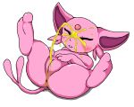  anus blush butt eyes_closed female mammal nintendo nude peeing pok&eacute;mon pussy relief simple_background solo spread_legs spreading urine video_games wetting じゅまじゅま_(artist) 