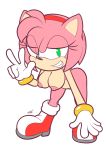  2018 absurd_res amy_rose areola bedroom_eyes bent_over big_head boots bracelet breasts butt clothing eyelashes female footwear fur gloves green_eyes grin hairband half-closed_eyes hedgehog hi_res jewelry mammal mostly_nude nipples pink_fur pose quills seductive signature simple_background smile solo sonic_(series) supersegasonicss v_sign white_background 