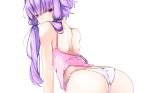  ass blush cameltoe long_hair panties photoshop pon_(shind_997) purple_eyes purple_hair twintails underwear vocaloid white yuzuki_yukari 