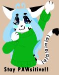  :3 anthro aqua_hair blush clothed clothing cute feline female fur mammal markings motivational_poster nicholas_c._corbin panties pixle poster smile solo trinity_night turtleneck underwear white_fur youtuber 