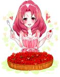  bare_shoulders berries blush dress long_hair red_eyes red_hair towa_akagi 