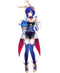  alternate_costume amagai_tarou animal_ears bangs blue_eyes blue_hair blue_legwear breasts bunny_ears capelet cleavage dress easter_egg egg eyebrows_visible_through_hair fake_animal_ears fire_emblem fire_emblem:_monshou_no_nazo fire_emblem_heroes flower full_body gloves hair_flower hair_ornament headband high_heels highres holding katua looking_at_viewer medium_breasts official_art pelvic_curtain short_dress short_hair solo thighhighs transparent_background white_gloves 