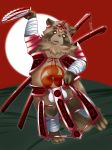  2010 anthro belly brown_fur bulge canid canine clothing fundoshi fur humanoid_hands japanese_clothing male mammal melee_weapon mohumohuotou navel okatana privateotou raccoon_dog slightly_chubby solo sword tanuki underwear weapon 