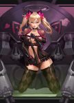  adapted_costume alternate_costume alternate_eye_color animal_ears argyle argyle_legwear babydoll black_bra black_cat_d.va black_dress black_gloves black_legwear black_panties blcat4444 blonde_hair bow bra breasts cat_cutout cat_ear_panties cat_ears cat_lingerie checkered checkered_legwear choker cleavage cleavage_cutout contrapposto controller d.va_(overwatch) dress eyeliner frilled_bra frills full_body gloves heart highres holding_whip joystick kneeling large_breasts light_smile lips lolita_fashion long_sleeves looking_at_viewer makeup mecha medium_hair meka_(overwatch) meme_attire navel overwatch panties pink_bow pink_lips puffy_sleeves purple_eyes seductive_smile smile solo thighhighs twintails underwear whip 