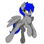  blue_hair equine fan_character feathers feral hair mammal my_little_pony pegasus simple_background thelasthope white_background wings yellow_eyes 