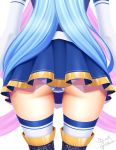  aqua_(kono_subarashii_sekai_ni_shukufuku_wo!) ass blacksaikou kono_subarashii_sekai_ni_shukufuku_wo! pantsu shimapan signed thighhighs 