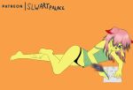  anthro blue_eyes clothed clothing female fur hair mammal miror panties pink_hair slw solo tattoo underwear yellow_fur 