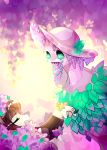  alriune equine eyeless eyes_closed female flower hat human leaves living_toy lobotomy_corporation looking_down mammal open_mouth pink_skin plant poten423 