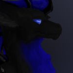 2018 black_fur blue_eyes blue_fur digital_media_(artwork) dragon frill frown fur inner_ear_fluff lovecatsanddragons sad 