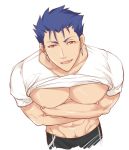  1boy abs cha_chi_(artist) fate/zero fate_(series) looking_at_viewer male_focus muscle pecs red_hair solo 