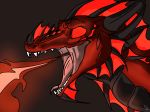  angry dragon fire frill hi_res horn lovecatsanddragons plates red_fire red_scales scales simple_background slit_pupils teeth tongue 