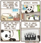 bear comic computer english_text female goodbearcomics humor male mammal office panda panda_bear printer text translated 