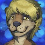  2018 blue_background kovaltiel male mammal mustelid otter profile simple_background solo 