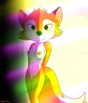  2018 anthro black_nose breasts canine darma digital_drawing_(artwork) digital_media_(artwork) female fox fur hi_res looking_at_viewer mammal nipples nude pussy rock_dog simple_background smile solo waver-ring 