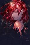  androgynous character_name colored_eyelashes estrie gem_uniform_(houseki_no_kuni) hair_between_eyes houseki_no_kuni necktie red_eyes red_hair shinsha_(houseki_no_kuni) solo sparkle upper_body 