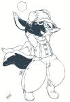  &lt;3 2017 animal_crossing animate_inanimate anthro black_and_white clothed clothing digital_drawing_(artwork) digital_media_(artwork) erakir final_fantasy flat_cap hat hi_res kicks_(animal_crossing) living_plush male mammal monochrome moogle nintendo open_mouth overalls plushie scarf simple_background skunk smile solo square_enix stormdragonblue teeth video_games white_background 