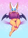  2017 5_toes anthro bat big_breasts breasts clothing female hi_res huge_breasts mammal nitro panties rouge_the_bat smile solo sonic_(series) toes underwear 
