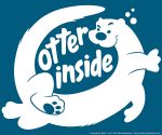  2013 3_toes bubble cooner digital_media_(artwork) english_text fur intel logo mammal mustelid otter parody raised_eyebrow solo teal_background text toes url watermark 