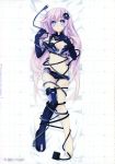  :o absurdres barefoot bdsm bed_sheet between_toes black_legwear blue_eyes blush bondage boots bound breasts cable cleavage dakimakura feet foot_hold hair_ornament highres long_hair lying medium_breasts navel nepgear neptune_(series) non-web_source official_art on_back purple_hair purple_sister scan short_shorts shorts single_thigh_boot solo tears thigh_boots thigh_gap thighhighs toes torn_clothes tsunako very_long_hair 