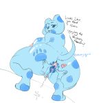  2018 anthro anus big_butt blue&#039;s_clues blue_(blue&#039;s_clues) butt canine digital_media_(artwork) disembodied_hand dripping female huge_butt jroy101 looking_back mammal pussy pussy_juice slightly_chubby thick_thighs 