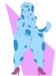  2018 absurd_res alpha_channel big_breasts big_butt blue&#039;s_clues blue_(blue&#039;s_clues) breasts butt canine clothing cuddlesong dog duo footwear fur hi_res high_heels looking_at_viewer looking_back mammal nude pussy shoes simple_background solo spots spotted_fur spread_butt spreading thick_thighs transparent_background voluptuous wide_hips 