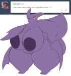  areola beauty_mark big_breasts big_butt breasts butt crobat female huge_breasts nintendo nude one_eye_closed overweight pok&eacute;mon pok&eacute;mon_(species) rakashama video_games wings wink 