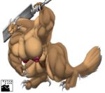  big_breasts big_claws big_muscles big_nipples breasts charr claws feline female guild_wars horn huge_breasts huge_muscles leather long_neck mammal melee_weapon muscular muscular_female nipples sword thick_thighs video_games weapon xatanlion 