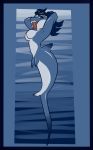  2018 anthro blue_skin breasts digital_media_(artwork) female fenalia fish hair jewelry marine merfolk nipples nude pussy shark sharp_teeth simple_background smile solo teeth tongue tongue_out 